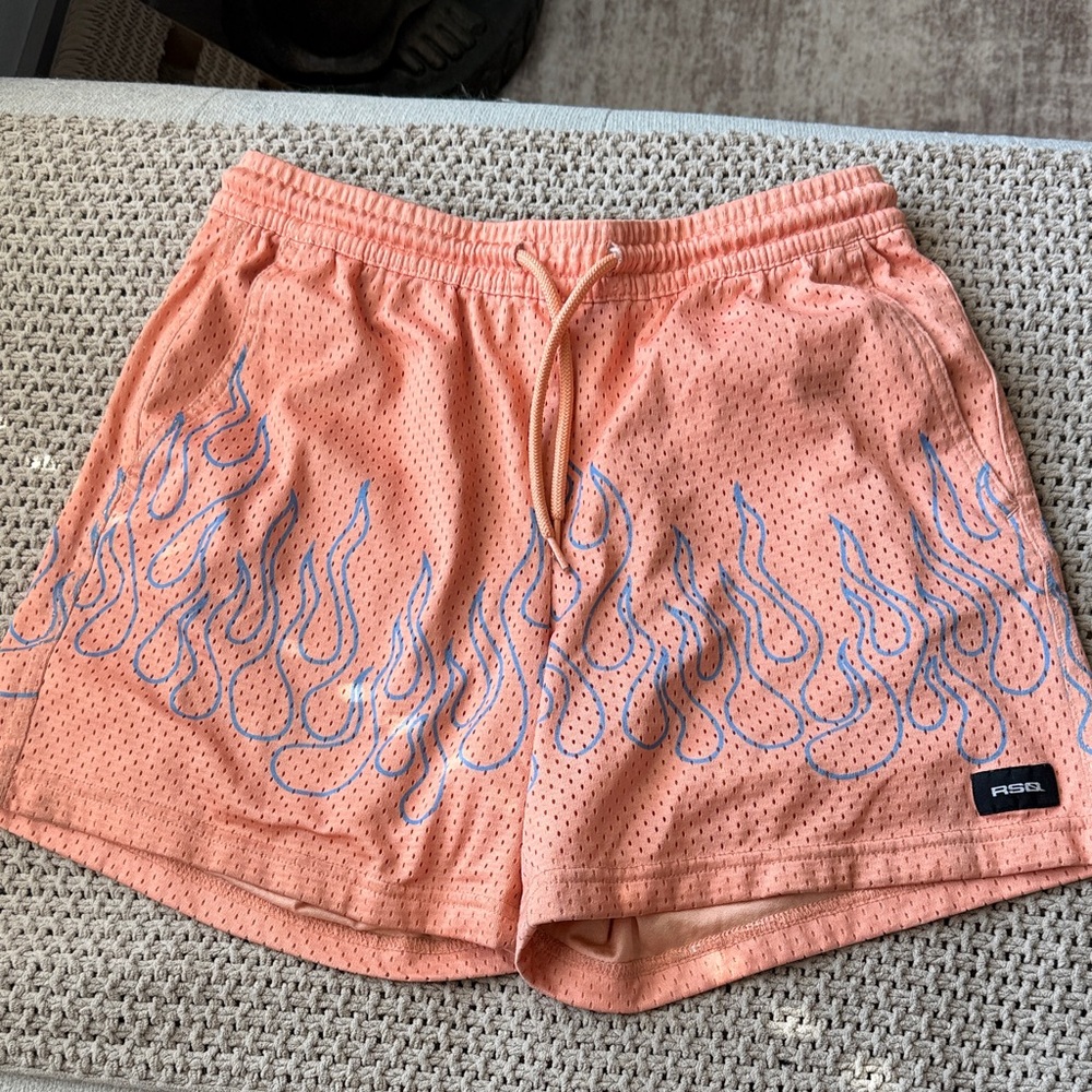 RSQ Coral Flame Athletic Shorts